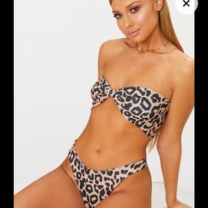 New Pretty Little Thing Leopard bikini set size 8